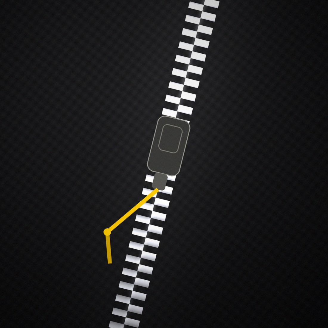 Close-up of technical garment hardware and zipper